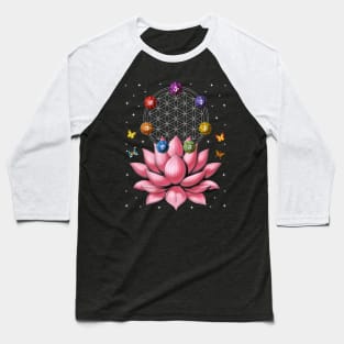 Lotus Flower Of Life Chakras Baseball T-Shirt